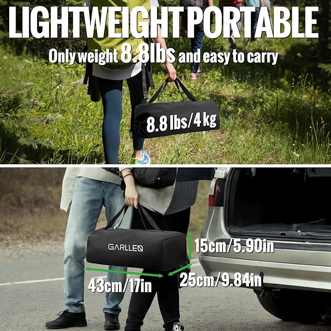GARLLEN Folding Camping Table 2-Height Adjustable Portable Roll-up Camping Table with Storage Net Lightweight Aluminum Picnic Table with Carrying Bag for Cooking BBQ Outdoor 32.2 L x 15.7 W