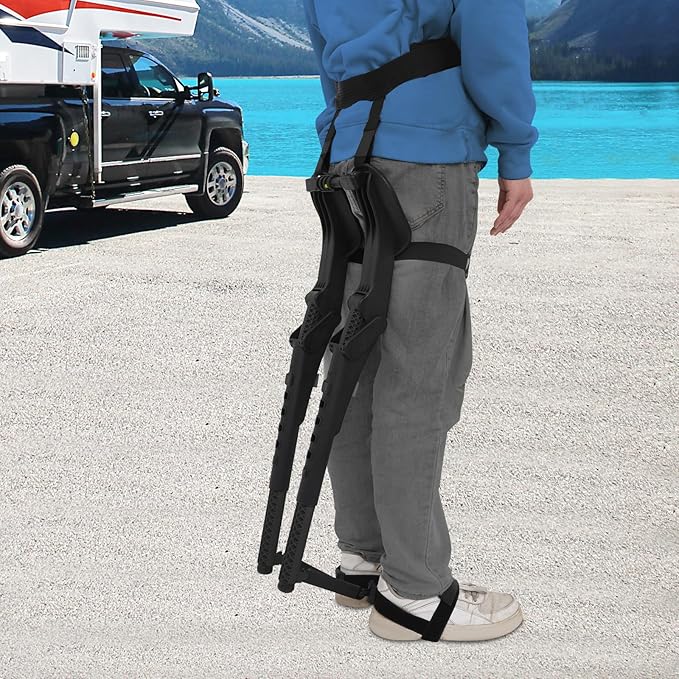 Wearable Chair Invisible SeatAdjustable Chairless Wearable Invisible ChairFolding Invisible Seat Bearing 330LBSfor Ergonomic Support Lightweight Wearable Exoskeleton Seat