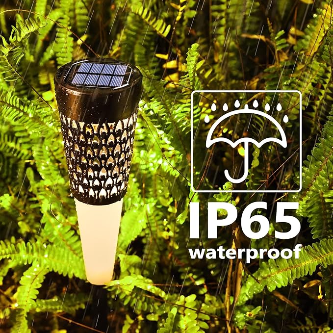Toodour Solar Lights Outdoor Garden 4 Pack Solar Pathway Lights Waterproof Auto On/Off Outdoor for Garden Yard Patio Walkway Driveway Landscapes Lawn (Warm White)