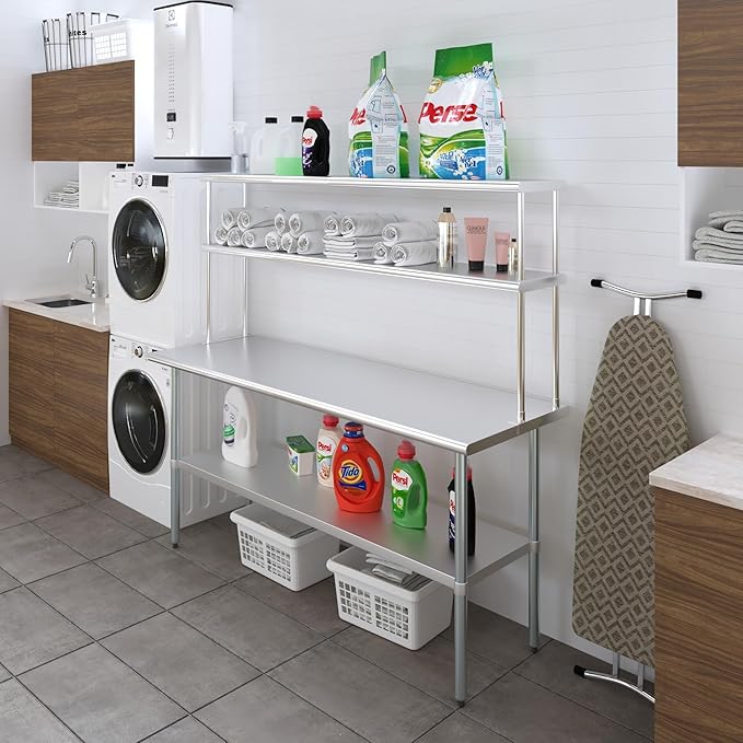 AmGood Double OverShelf Stainless Steel NSF - Many (72 Long x 12 Deep)