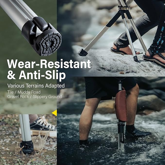 STEP2GOLD Ta-Da Chair Series 2- Portable Walking Stick Cane with Seat Foldable Chair Hiking Stick for Camping Hiking Lightweight Aluminum Easy Carry Anti-Slip