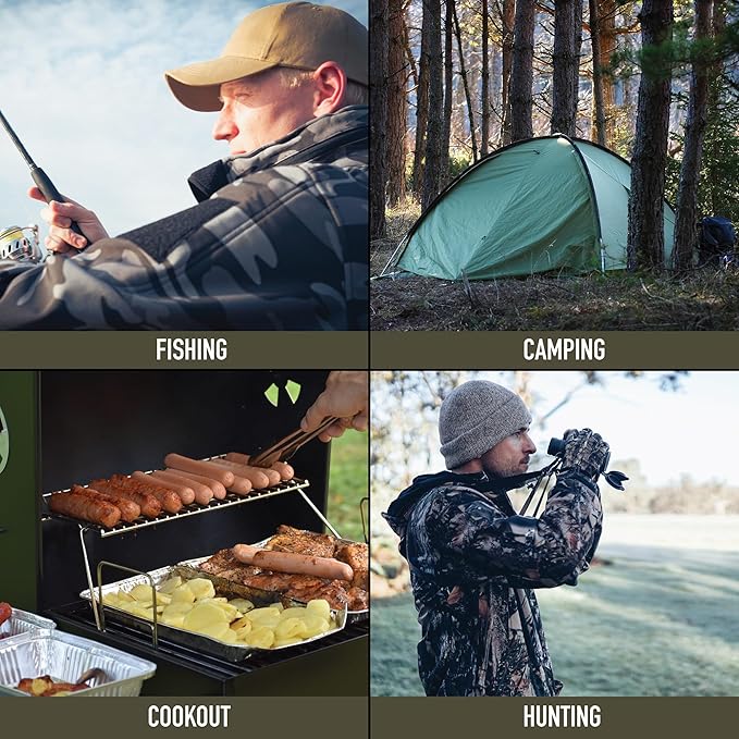 Rothco Lightweight Folding Camp Stool – Portable and Compact Camping Chair – Great for Fishing Hunting Hiking Travel BBQ and Other Outdoor Activities