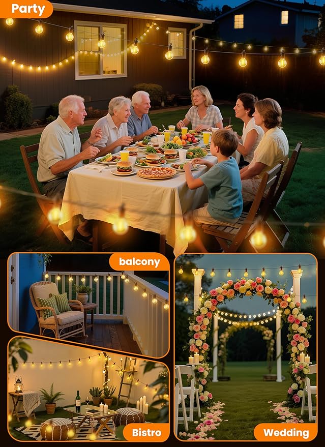 Permanent Outdoor Lights 50FT LED Lights DIY Scene Mode IP68 Waterproof Christmas Lights for Daily and Accent Lighting Outdoor Decor