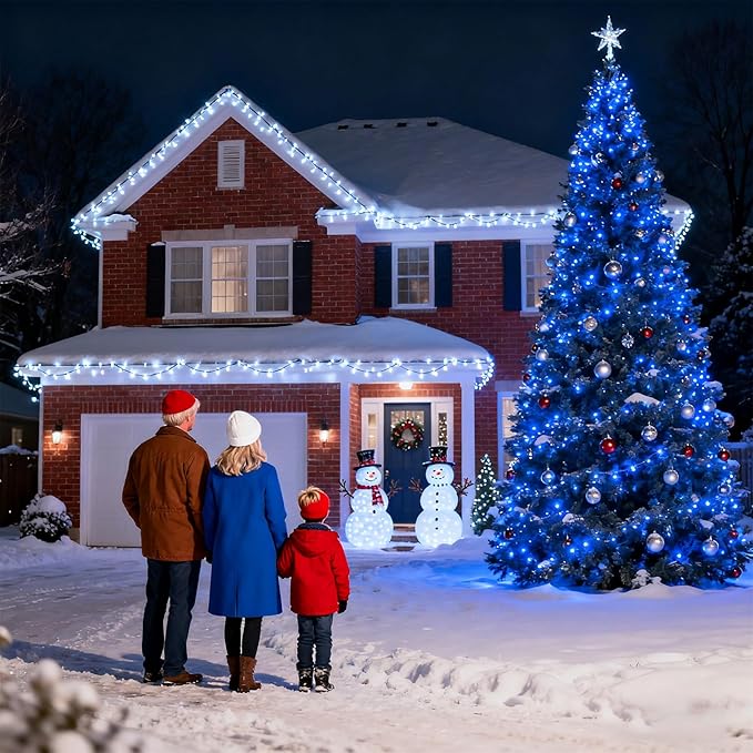 1500 LED Christmas Lights Outdoor with 12 Modes 470FT Green Wire Christmas String Fairy Lights with Timer &amp Dimmable Waterproof Twinkle Tree Lights for House Ocean Party Wedding Xmas Decor Blue