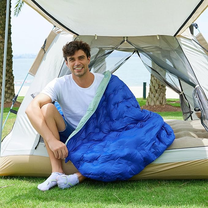 Ultralight Down Sleeping Bag for Adults 1.92lbs 32-55F 650 Fill Down Lightweight Compact Mummy Backpacking Sleeping Bag for Outdoor Camping and Hiking Compressible -MFH500