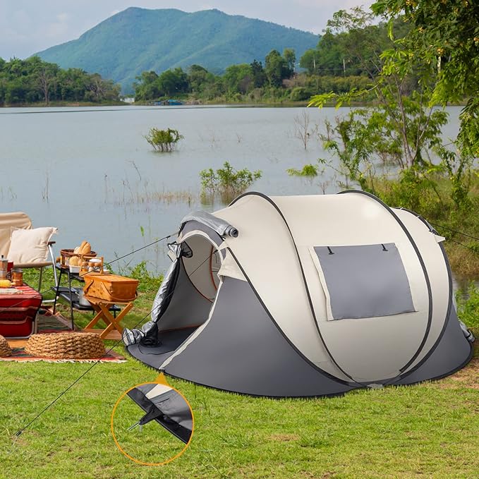 Camping Tent 4 Person Pop UpEasy Setup for Camping/Hiking/Fishing/Beach/OutdoorEtc