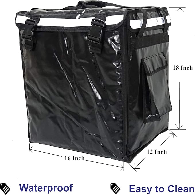 PK-66V: Insulated Food Delivery Backpack16 L x 12 W x 18 H Top LoadingTake Out Bag Thermal Delivery Bag Pizza Delivery Backpack Matte Waterproof Middle