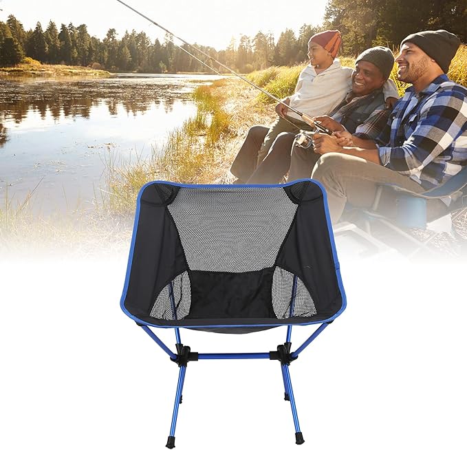 Camping Chair Fishing Chair Portable Folding Chair with Storage Bag for Adults Aluminum Frame Lightweight 150KG Capacity for Camping BBQ Hiking Beach Lawn