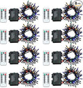 Tuanse 8 Pack Battery Operated Outdoor Christmas Tree String Lights16.4 ft Mini Light Outdoor Christmas Lights with 50 Led of Dark Green Cable Lighting for Bedroom Garden Yard (Colorful Light)