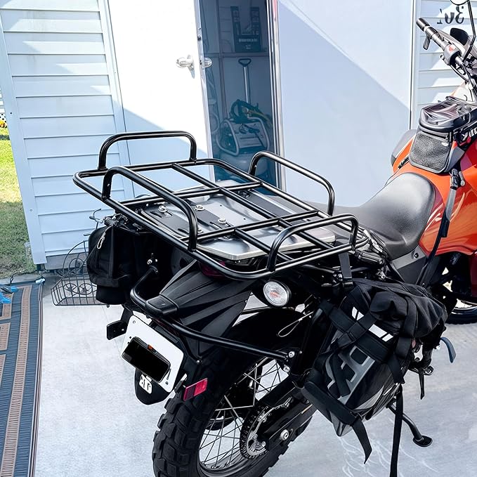 Food Delivery Box Rack Rear Grille 80kg Loading Delivery Food Box Rack with Guardrail Delivery Food Bag Rack Universal for Motorcycle Electric (inner diameter 50/40)