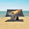 ALAZA Firing Basketball in Space Beach Tent Sun Shelter UPF50+ Protection Beach Shade Canopy w/ 4 Sandbags for Outdoor Camping Fishing Backyard Fun Picnic 10x9 ft