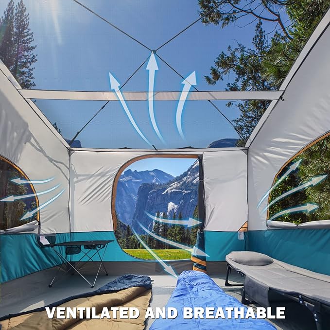 UNP Camping Canopy Tent - Inner Tent for 10' x 10' Pop Up Canopy Simple Installation Fully Vented Roof Enclosed Canopy Space Ocean Blue (Frame NOT Included)