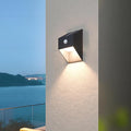 2 Pcs Solar Fence Lights - Outdoor Wall Lighting - Outside Garden Lamps - Stair Lamp - Warm White for Yard GardenWaterproof Black