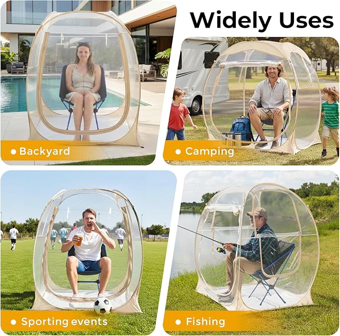Alvantor® Pop Up Bubble Tent®Large Oversize Igloo Screen House1 Person Cold Protection Outdoor Igloo Winter Tent 4'x4'x5'