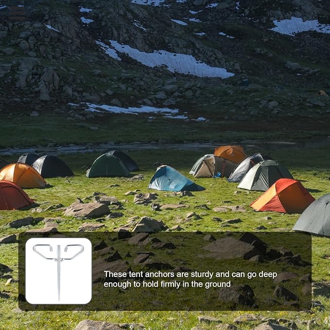 Electric Ice Fishing Tent Anchors with Rubber Covers Ground Stakes for Winter Ice House Fixing Easy Pull-Out Design for Secure Outdoor Shelter Stability
