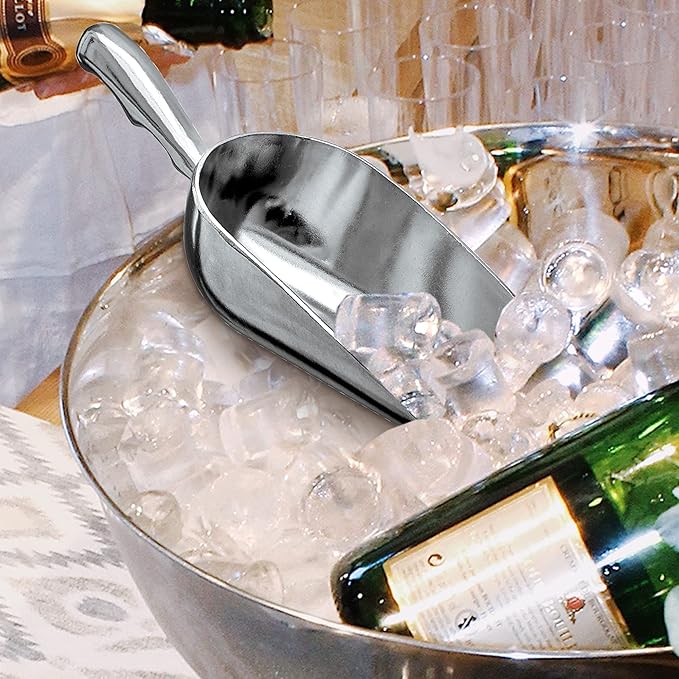 Amazing Abby - Elsa - 24-Ounce Aluminum Ice Scoops (Set of 2) Cast Aluminum Utility Scoops Food-Grade Good for Home and Commercial Use NOT Dishwasher-Safe Hand-Wash Recommended