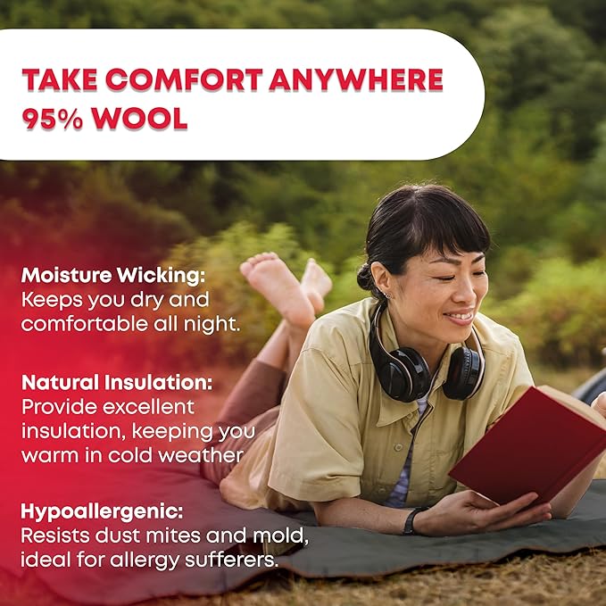 Ever Ready First Aid Military Wool Blanket - 95% Wool Washable Perfect for Outdoors Picnics Travel Car &amp Bushcraft Emergency Blanket 96 x 108 8.45 lbs. - Olive Drab - King Size