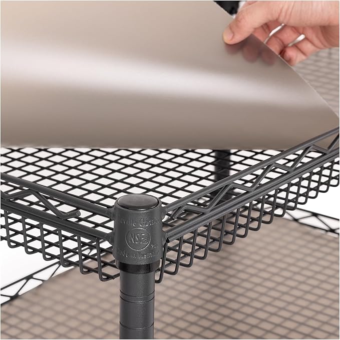 Seville Classics UltraDurable NSF Commercial Heavy Duty Metal Rolling Utility Cart w/Steel Shelves Handle Bar for Garage Warehouse Kitchen Office Deep Top Basket (34.75 W x 20.25 D) Graphite