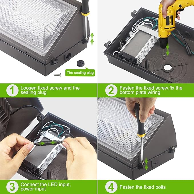 100W LED Wall Pack13000Lm 5000K Wall Pack Lights Dusk to DawnRepalces 600W HPS/HID LightCommercial and Industrial Outdoor LightingLED Wall Light for Parking LotWarehouse2 Pack