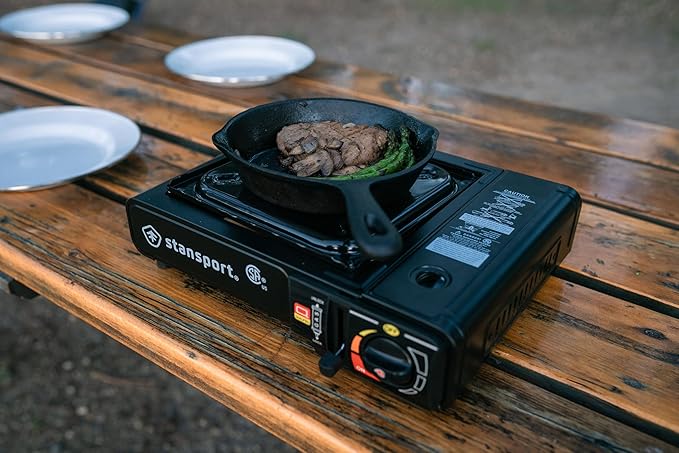 Stansport Portable Outdoor Butane Stove Black 13.38 L x 10.82 W x 4.33 H