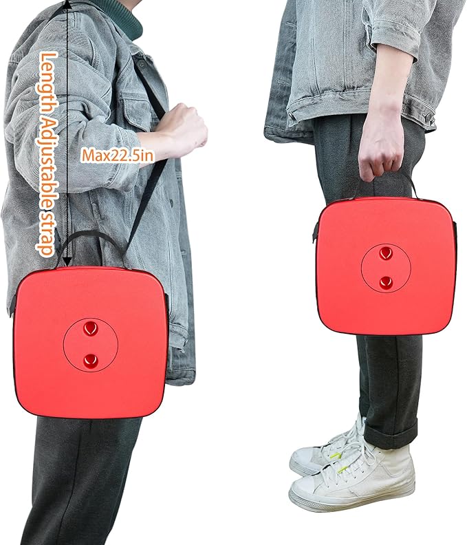 Boreeman Upgraded Collapsible Stool Square Portable Stool Lightweight Yet More Sturdy with Load Capacity 400lbs Perfect for Camping Fishing Hiking BBQ (Square Red)