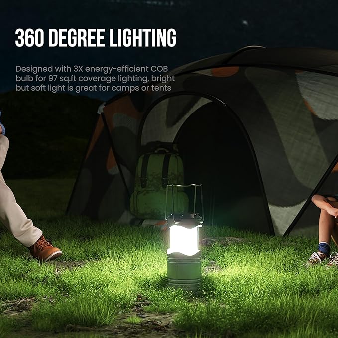 Lichamp LED Camping Lantern 4 Pack Battery Powered Flashlight for Power Outages Portable Collapsible Hanging Light Essential for Home Outdoor Emergency Lamp Survival Kit Gear for Hurricane C4