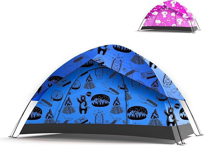 KidzAdventure 2 in 1 Kids Tent for Camping/Kids Play Tent| Backpacking Tent for Kids |Easy Set Up Camping Tent