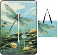 Zipper Dragonflies in Flight Style Picnic Mat Suitable for Travel Camping Park Or Home Use