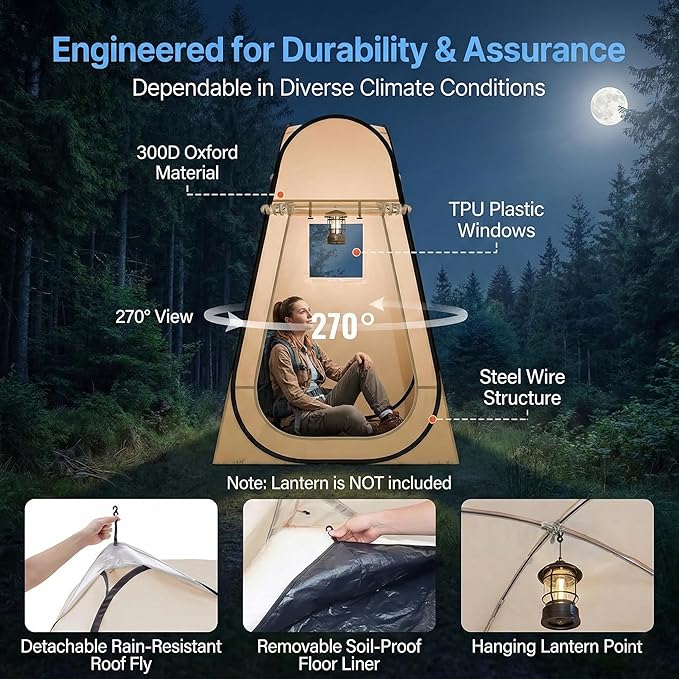 Thermal Insulated Quick Pop-Up Ice Fishing Tent - 47x47in 1-Person Clear Bubble Shelter Winter Warm Waterproof Outdoor Pod (Floor Mat &amp Top Cover Included) for Ice Fishing Winter Camping &amp E