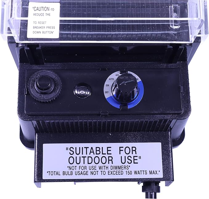 150W Watt AC to 12V Volt LED &amp Halogen -120V Volt Low Voltage Landscape Lighting Indoor/Outdoor Weatherproof Transformer Electric Power Pack with Photocell Sensor - Black Case