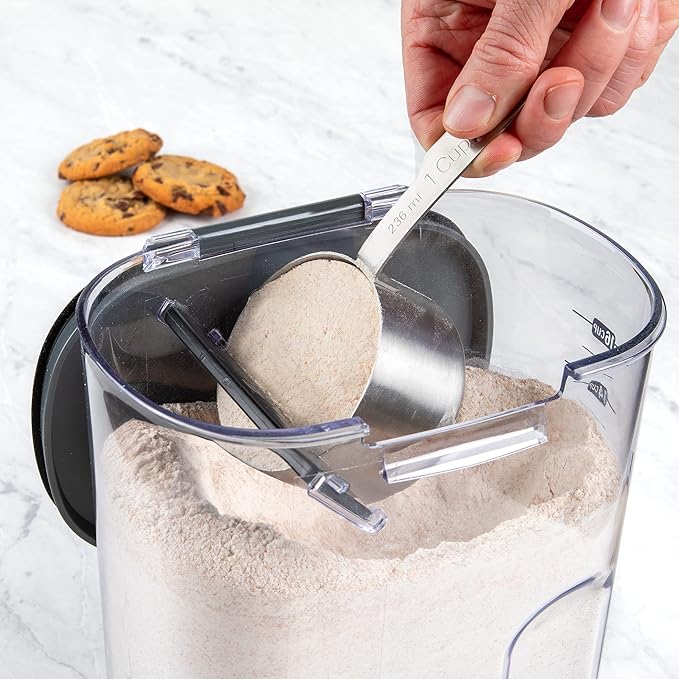 Progressive International ProKeeper+ Clear Plastic Airtight Food Baker's Kitchen Storage Organization Container Canister Set with Magnetic Accessories 2- Piece Set (Flour 4-Quart)