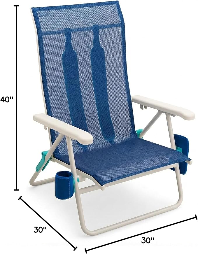 Shibumi Shade | Portable Beach Chair for Adults | Anti-Rust Marine Grade Frame | 300lb Capacity | Padded Backpack Straps | Weighs 8 Pounds | Breathable Fabric