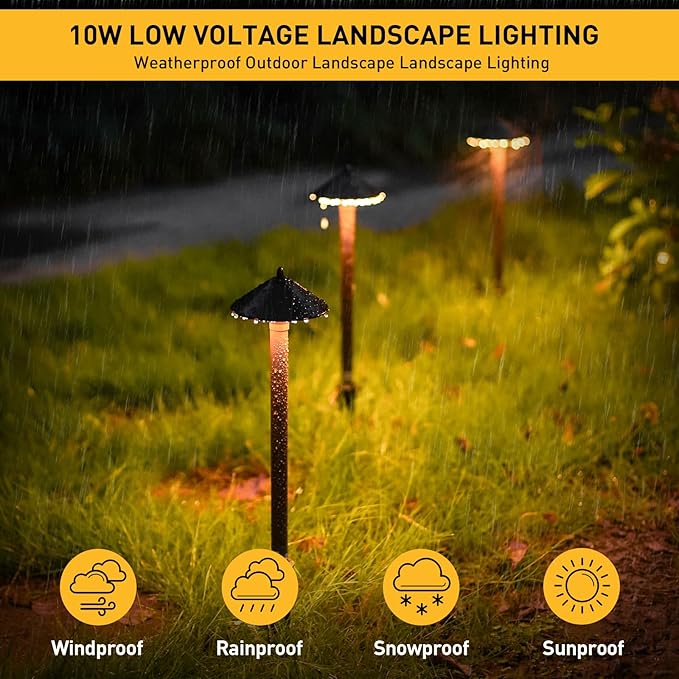 Malibu Low Voltage Pathway Lights 10W Pro Style Halogen Landscape Lighting 6Pack 2700K Warm White Path Light 12V AC Bronze Outdoor Walkway Lights for Yard Garden 8308-9103