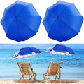 Buryeah 2 Pcs Automatic Chair Umbrella with Universal Clamp 44 UPF 50+ Portable Clamp on Beach Chair Adjustable Wheelchair Umbrella for Outdoor Patio Parasol