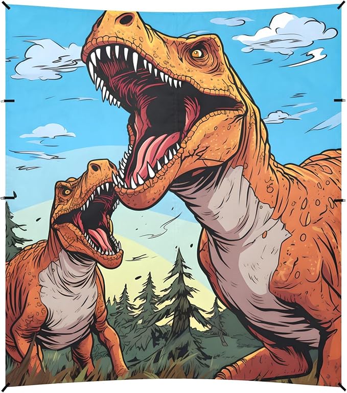 Camping Sun Shelters Two Roaring Dinosaurs Beach Canopy 126 * 110.2in