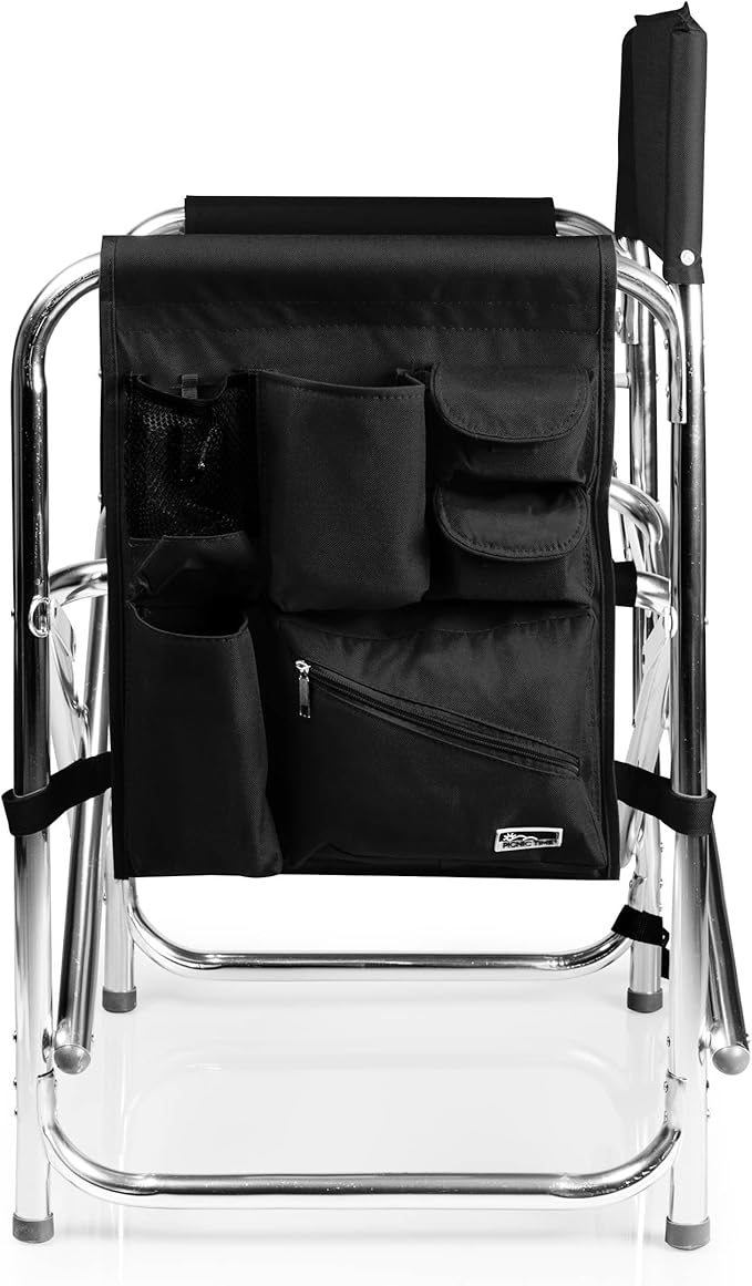 PICNIC TIME NHL Utah Hockey Club Sports Chair with Side Table Beach Chair Camp Chair for Adults (Black)