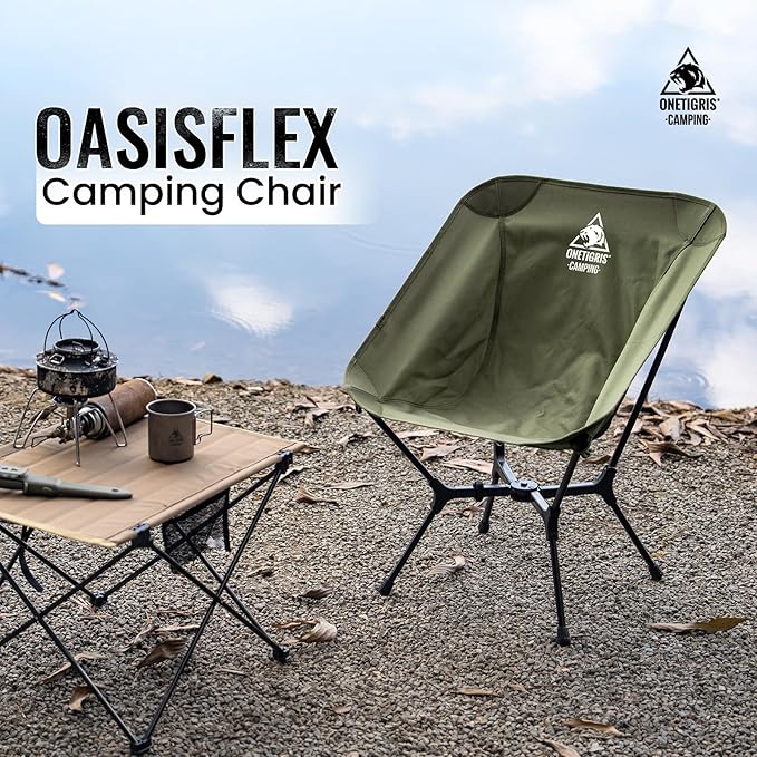 ONETIGRIS OasisFlex Camping ChairPortable Chair with Carry BagGreat for CampingBeachPicnicParkLawnSports and Outdoor Events
