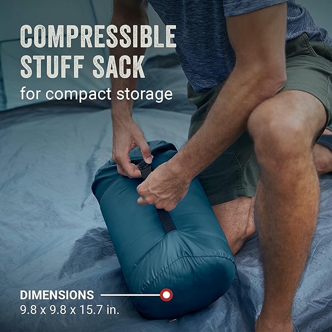Coleman Kompact Sleeping Bag Indoor/Outdoor Lightweight Sleeping Bag for Adults 20°F/30°F/40°F Options for Camping Hiking Backpacking with Included Compression Sack