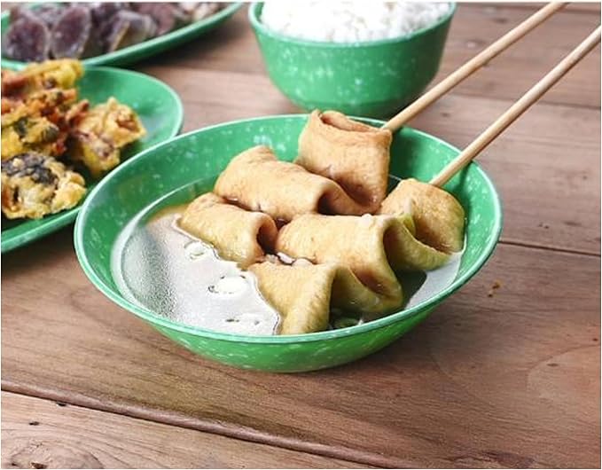 Retro Korean Tteokbokki Plate Set 6 Melamine Pieces Spoon Chopsticks 2 Ramen Bowls 2 Square Plates 3 Compartment Plate Sauce Dish