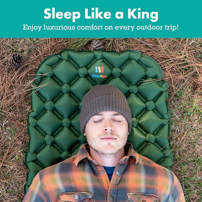 Ultralight Sleeping Mat - Inflatable &amp Compact Camping Air Mattress for Backpacking Hiking- New
