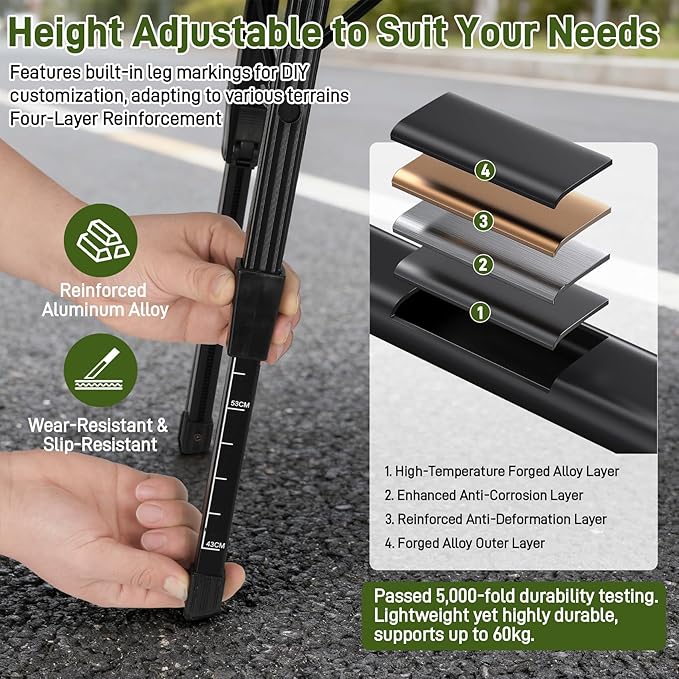 Folding IGT Camping Table Portable Outdoor IGT Cooking Camping Tables Ultra-Lightweight Aluminum Foldable Camping Table with Carry Bag for Car Camping Picnics RV Travel and BBQ