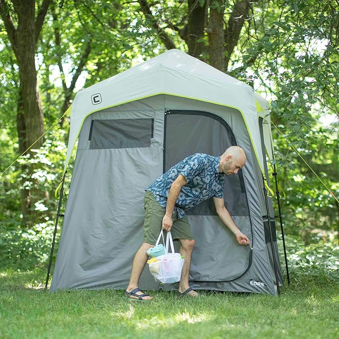 CORE Instant Camping Utility Shower Tent with Changing Privacy Room