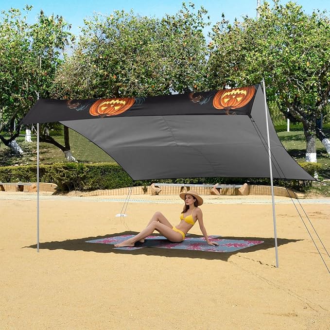 Halloween PumpkinCamping Sun Shelters 9.2 x 10.5 FT Beach Canopy Tent Sun Shade with Carrying Bag for Camping Trips Fishing Backyard Fun or Picnics 21341655