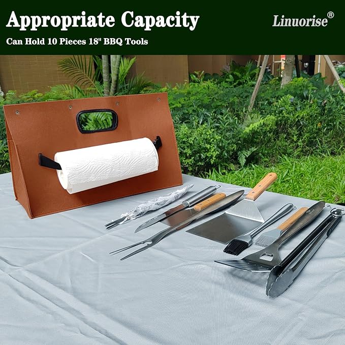 Grill Accessory Storage Bag BBQ Tools Storage Grill Storage Bag Storage Container for Grilling  Men's BBQ Gifts!（Material：Thickened Felt Cloth）
