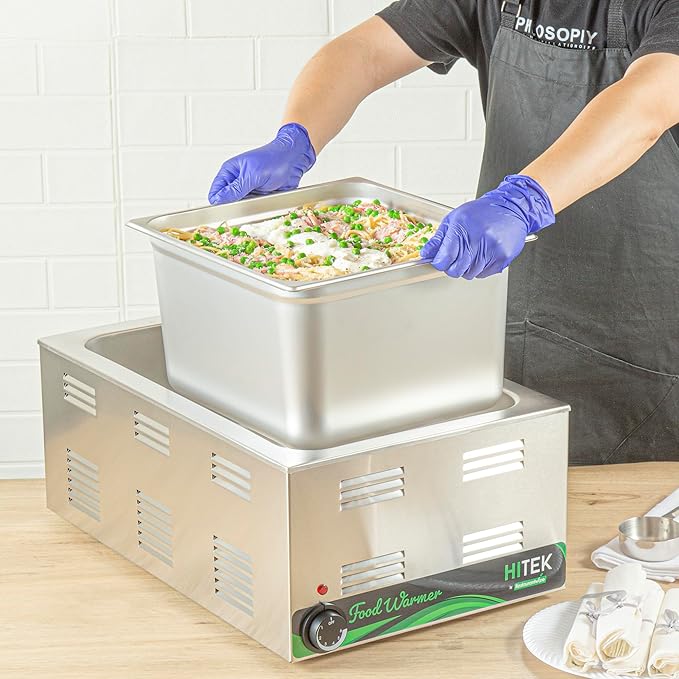 Restaurantware-Kitchen Tek 2/3 Size Steam Table Pan 1 Anti-Jam Steam Pan - Lid Sold Separately 8â€ Deep 24 Gauge Stainless Steel Freezable For Catering Event And Party