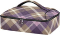 Casserole Carrier Purple and Brown Tartan Plaid Insulated Casserole Carrier for Hot or Cold Food Thermal Lunch Tote for Parties Picnic Travel Carry Bag
