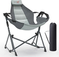 Hammock Camping Chair 3 Heights Swinging Chair with Adjustable Backrest Folding Rocking Chair with Head Pillow&ampCup Holder Outdoor Chair for Camping and Hiking Supports 350lbs Grey