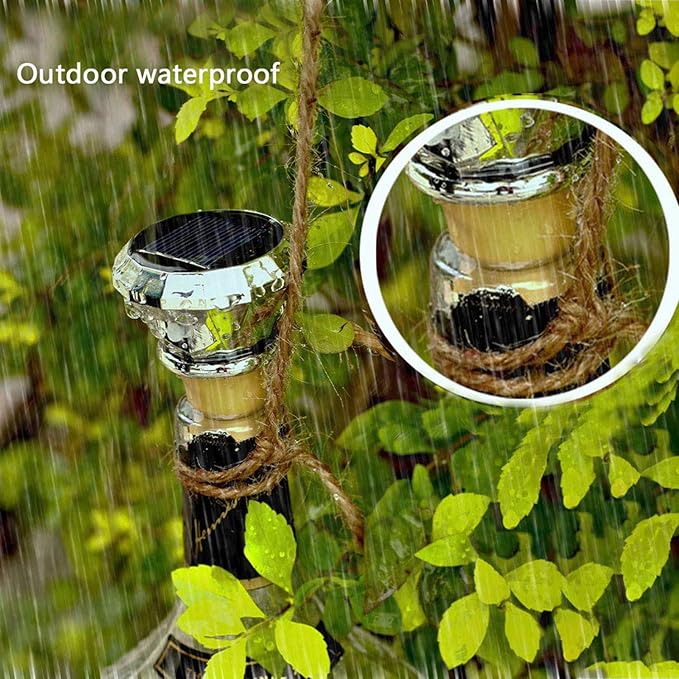 Starry Love Solar Diamond Wine Bottle Lights 10 Pack 20LED Outdoor Waterproof Multicolor Fairy Light String (3 Colors) Suitable for Most Wine Bottle Mouths for Garden Terrace Party Decoration