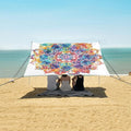 ALAZA Mandala Tie Dye Beach Tent Sun Shelter UPF50+ Protection Beach Shade Canopy w/ 4 Sandbags for Outdoor Camping Fishing Backyard Fun Picnic 10x9 ft