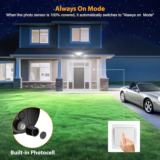 Onforu 90W Dusk to Dawn Outdoor Lighting10000lm Flood Lights OutdoorIP66 Waterproof Black LED Security Light with Photocell6500k Daylight 4 Adjustable Heads Exterior Light Fixture for YardGarden